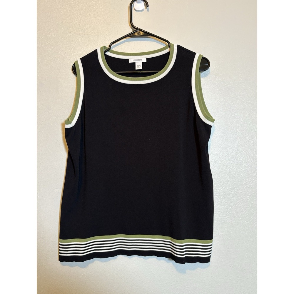 Dressbarn Tank. Black Sleeveless 90s Minimalist Sporty Clean Girl Preppy 18/20